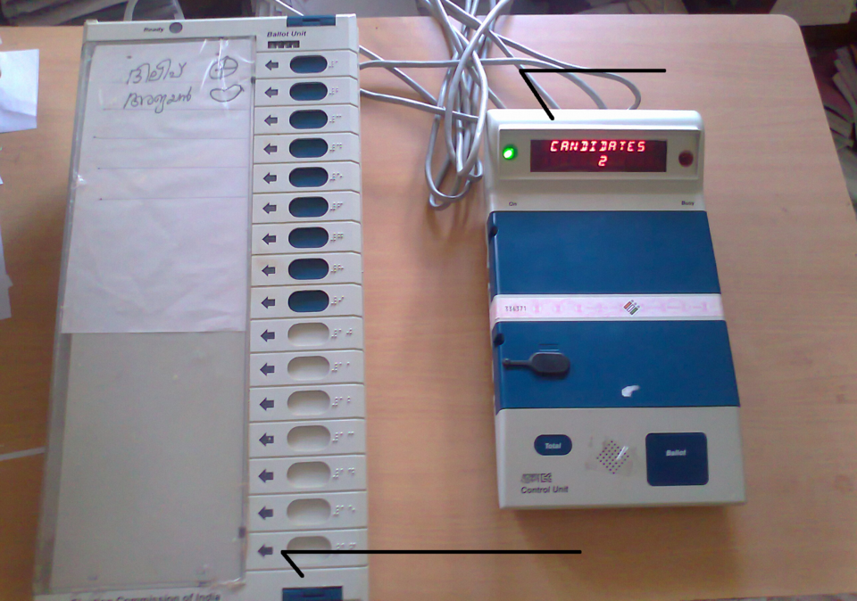 Electronic voting machine used in Indian elections